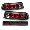 AmeriLite 3 Door Taillights 3 Pcs Black for Honda Civic