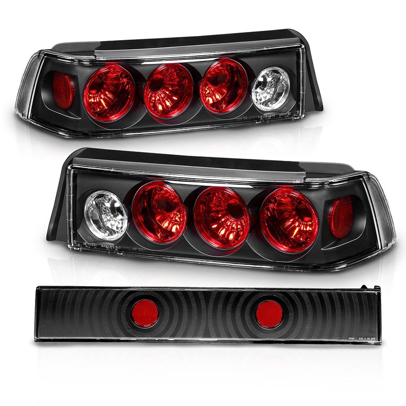 AmeriLite 3 Door Taillights 3 Pcs Black for Honda Civic