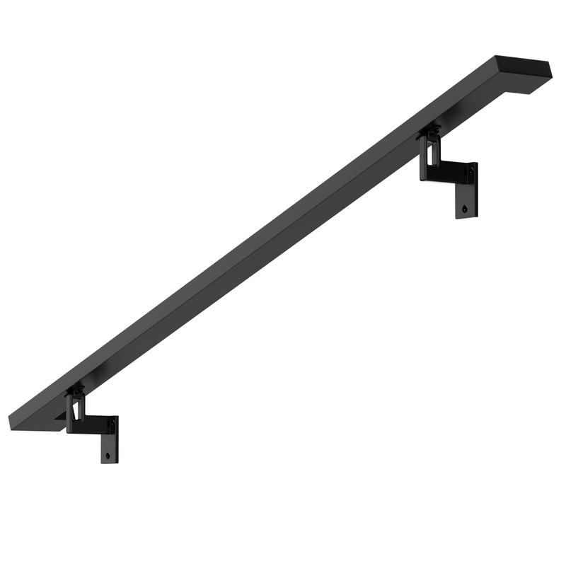 Modern Aluminum Handrail Complete DIY Kit – Matte Black with