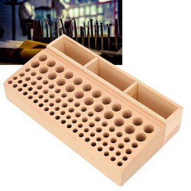 GLOGLOW Leather Tool Holder, 101 Holes Wooden Leather Tools Storage Box Hand Work Tool Organizer Rack (100 Holes)