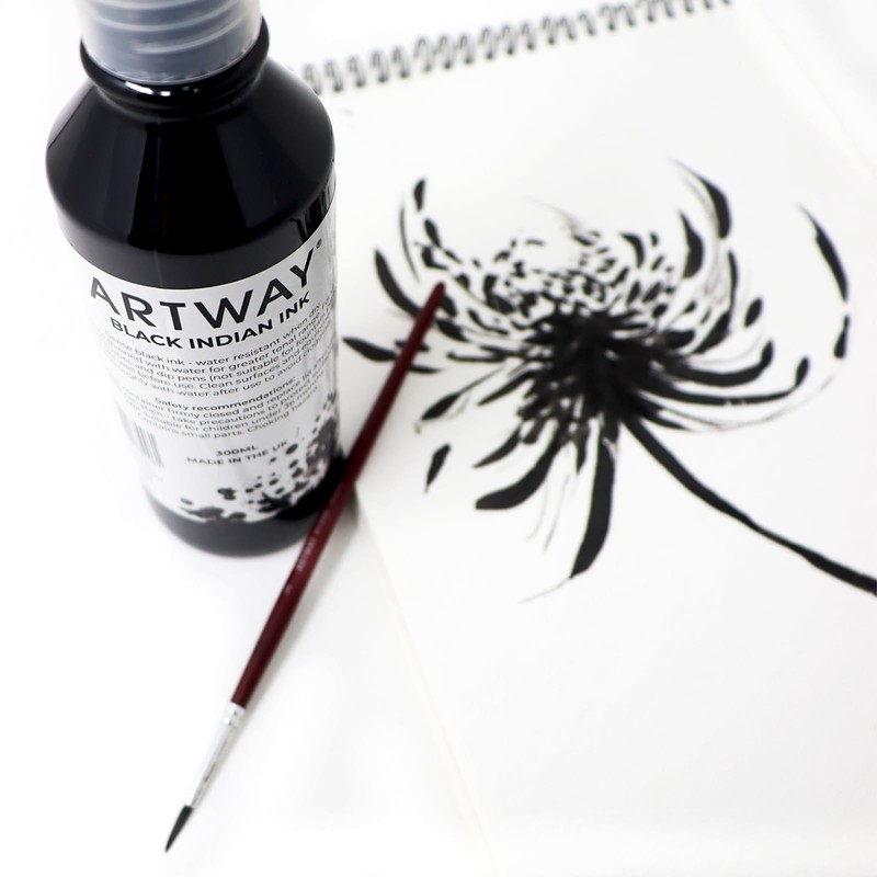Artway Inchiostro di Indiano Nero - 300 ml - Ideale