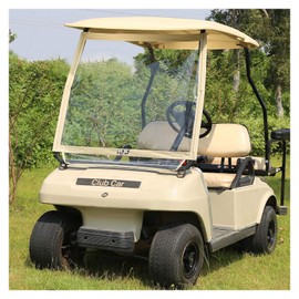 10L0L Golf Cart Foldable Windshield for Club Car DS, Portable Clear Film PVC Impact-Resistant Windproof