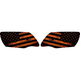 Perforated 2019-CURRENT HONDA TALON 1000 HEADLIGHT GRAPHICS ORANGE AMERICAN FLAG
