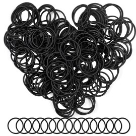 AvoDovA Pack of 200 Hair Bobbles Girls, 2 mm Black Elastic Hair Bobbles without Metal, Small Elastic Hair Bands Ponytail Holder Thin Hair Bands for Girls Men Women