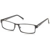 Foster Grant Men's Sawyer Multifocus Rectangular Reading Glasses, Black/Transparent, 54