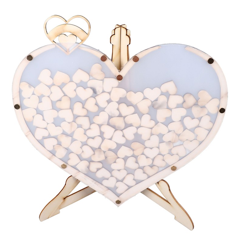 Wooden Wedding Frame Guest Book Drop Box with Stand 80