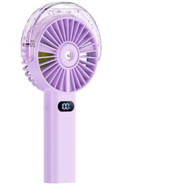 Otlonpe Handheld Misting Fan Portable, 4000mAh Rechargeable Battery Powered, Small Personal Mister Fan with Water Spray Cooling, 4 Speed Wind, LED Display, Hand Held Mist Fans for Travel Outdoor Beach
