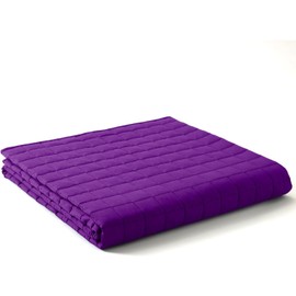 YnM Cotton King Size Weighted Blanket for Adults (88x104 Inches, 15 Pounds, Fuchsia Purple), Smallest Compartments with Cooling Glass Beads,Heavy Blanket for Couple of 70~140lbs on Queen or King Bed