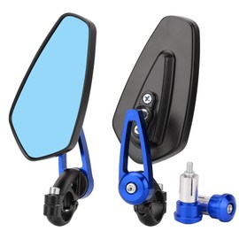 VG MOTO Motorcycle Bar End Mirrors 7/8'' 22mm Rear view Side Mirror Blue Lens Universal Replacement for Honda Grom Kawasaki Suzuki Ducati Yamaha and More Street Sport Bike Scooter Cruisers (Blue)