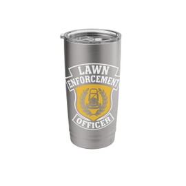 Lawn Enforcement Officer Shirt - Gardening Lawn Mower design Stainless Steel Insulated Tumbler