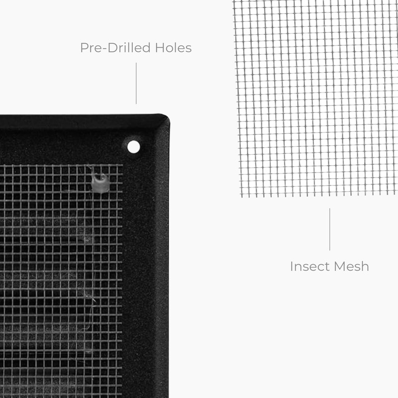 HVAC OV 6 x 6 Inch (Opening Size) Black Galvanized