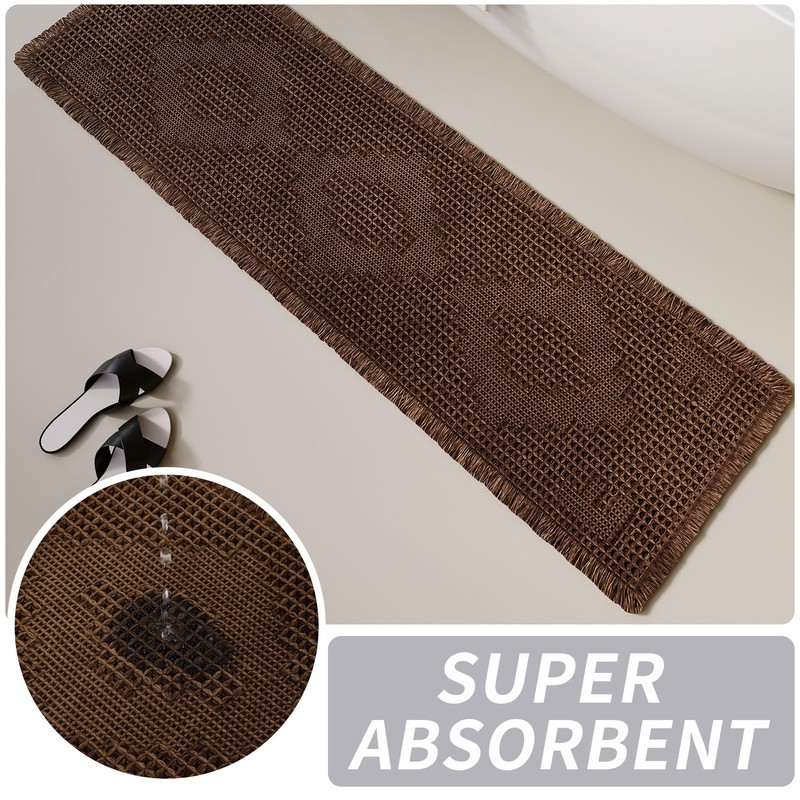 LUFEIJIASHI Non Slip Bath Mats for Bathroom Soft Absorbent Boho