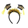 Dzrige Graduation Hat Headband Glitter Grad Cap Headband with Yellow