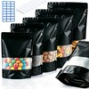 200pcs Black Mylar Bags 8x12 Stand Up Resealable Mylar Bags