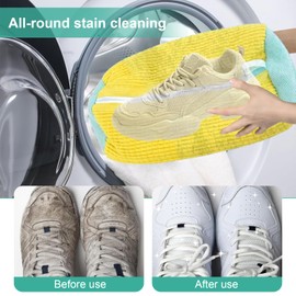 Shoe Wash Bag, Washing Machine with Zip, Shoes Laundry Bag, Suitable for All Shoes and Sizes, Protects Shoes (Yellow x 2)