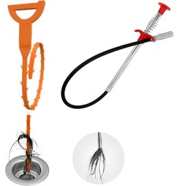 Drain Snake with Bendable Hose & 4 Claws - Flexible Hair Drain Clog Remover Tool for Sink, Toilet, Shower, and Tight Spaces, Grabber Claw Pick Up Reacher for Clogged Drains Cleaning (23.6in)