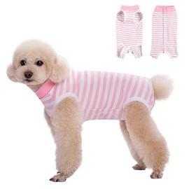 FEimaX Dog Surgery Recovery Suit, Dog Recovery Suit after Surgery for Female Male Dog, Cone E-Collar Alternative, Pet Surgical Suit Puppy Onesie Bodysuit for Small Medium Dog Cat (Pink, XL)