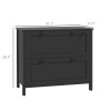 2 Drawer Black File Cabinet Adjustable Hanging Bar for Letter