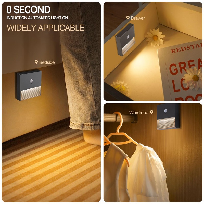 Rechargeable Battery Night Light Motion Sensor Light Indoor Warm White