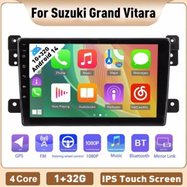 ESSGOO 9" Android 14 For Suzuki Grand Vitara 2005-15 Car Stereo GPS Navi CarPlay BT 32G