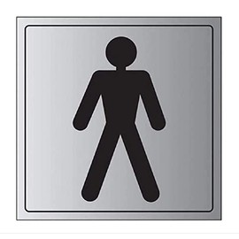 V Safety General Door-Gents Toilet Sign - 200mm x 200mm - 1.6mm Alu Rigid Plastic