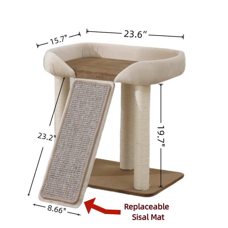SHENGOCASE Modern Cat Tree Tower, Extra Large Platform Couch Sofa