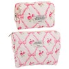 Framendino, 2 Pack Bow Flower Travel Makeup Toiletry Bag Set