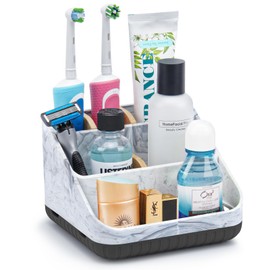 Chintu Toothbrush Holders for Bathroom Counter Organizer - 6 Slots Kids Tooth Brushing Holder Rustic Toothbrush and Toothpaste Holder for Vanity Organization Farmhouse Electric Toothbrush Caddy Black