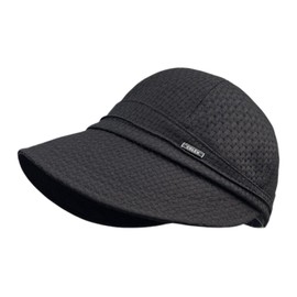 Weuiean HUFG-39 Women's Hat, UV Protection, Checkered Cap, Elastic Cord, Wide Brim, Folding, Outdoor, Sun Protection, UV Protection, Quick Drying, Flirty, Black