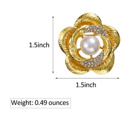SVBDJ Rhinestone Golden flower brooch pins for women fashion for Dress Sweater Clothes Backpack Hat