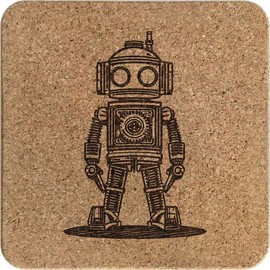'Clockwork Steampunk Robot' Square Cork Trivet/Pot Stand (TR00025305)