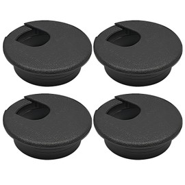 BOPOREAE Desk Grommet 2" (50 mm), Desk Cord Hole Cover, Cable Grommet ABS Plastic, Desk Hole Grommet for Office and Home Table Cable, Detachable Cable Cord Organizer (Black 4 Pcs)