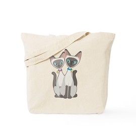 CafePress Siamese Cats Tote Bag Natural Canvas Tote Bag, Reusable Shopping Bag