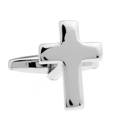 MRCUFF Cross Christian Pair Cufflinks in a Presentation Gift Box & Polishing Cloth