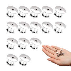 15 Pieces Silver Locking Pin Backs,Metal Locking Backs Pin Locks Metal Pin,Locking Pin Backs Metal Pin Locks Replacement Pin Backs Clasps for Jewelry Brooches Badge Name Tags Crafts DIY