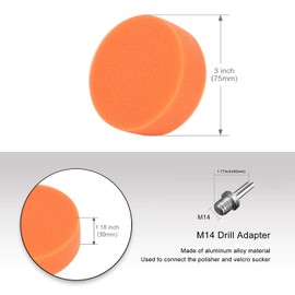 SPTA Edelstahl, Polierschwamm, 25tlg 80mm Polieren Pad Schwamm Set mit Polierpad und Polierfell Polierset Polierteller Kit für Bohrmaschine, Für Poliermaschine