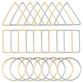 60pcs Earrings Beading Hoop Earring Finding Geometric Pendant Connector Round Hoop Earring for Jewelry Making DIY Crafts Art Creation Women Gift(Triangle & Square & Circle)