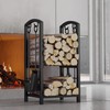 Fire Beauty Fireplace Firewood Log Rack 5-Piece Storage Logs Holder