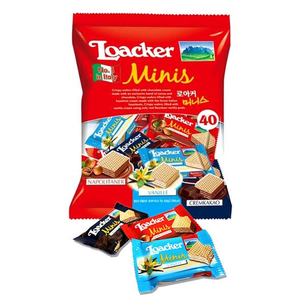 Loacker Crispy wafers Minis 400g (with Tracking) Napolitaner Vanille Cremkakao