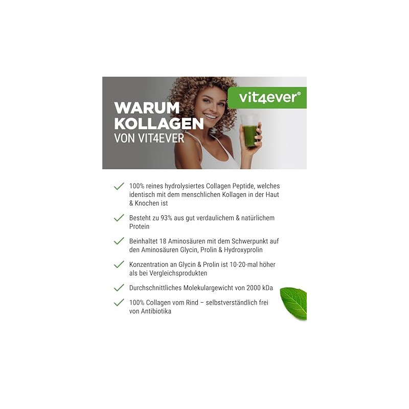 vit4ever Collagen Powder 500 g - 100% Bioactive Collagen Hydrolysate