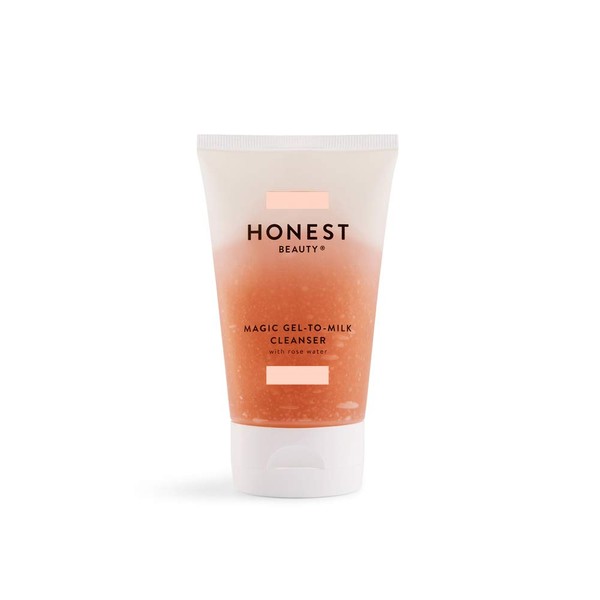 Honest Beauty Magic Gel-to-Milk Cleanser with Pink Kaolin Clay & Rose Water | Makeup Removing Cleanser | Sulfate Free, Paraben Free | 4.0 fl. oz.