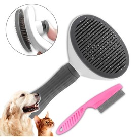SLPET - Self Cleaning Slicker Brush - Dog Cat Bunny Pet Grooming Shedding Brush - Easy to Remove Loose Undercoat - Pet Massaging Tool Suitable for Pets with Long or Short Hair…