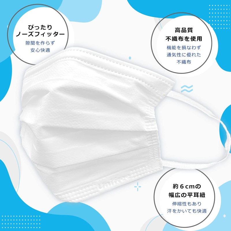 UNIFREE Non-woven Cooling Mask, Pack of 30, Cool Sensation Mask,