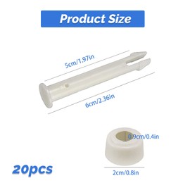 Zueyen Pack of 10 Plastic Pool Grout Pins and Rubber Gaskets Replacement for Swimming Pool Connectors - for Frame and Intex Pool Spare Parts (6cm)