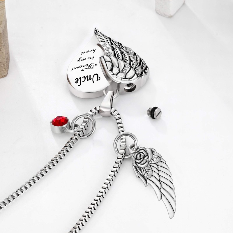 Forever in my heart with 12 Birthstones Cremation Jewelry Keepsake