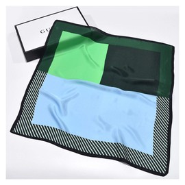 GEZIPUO Silk Scarf for Girls 68cm Korean Fashion Trendy Print Mulberry Silk Scarf Birthday Anniversary, White