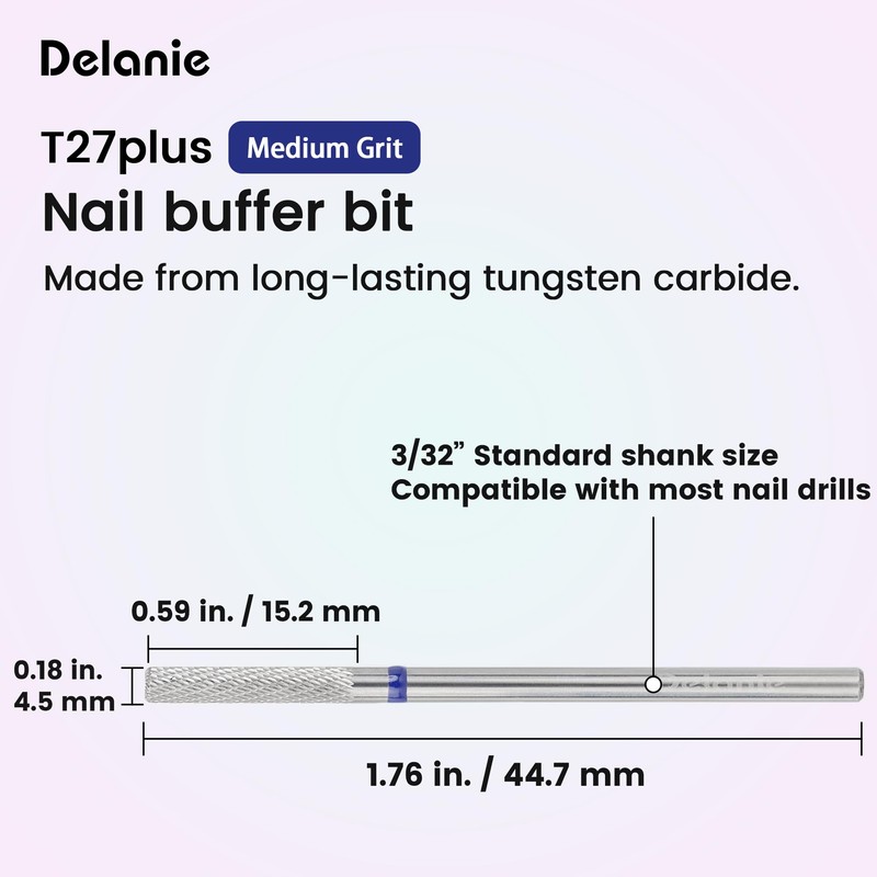 Delanie 3/32" Small Cylinder Bit, Carbide Nail Drill Bit for