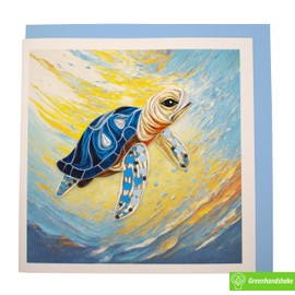 Serene Sea Turtle Journey, Quilling Card 3D - Unique Dedicated Handmade, Design Greeting Card for Birthday, Valentine's Day, Mothers Day, Spring, Fathers Day, Graduation, Wedding, Anniversary, Thank