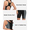 beautyin Women's Boyleg Unitard Swimsuits Racerback Athletic One Piece Bathing