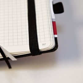 Brunnen Kompagnon 96-Page Squared Notepad Lineature 22 Black 12.5 x 19.5 cm